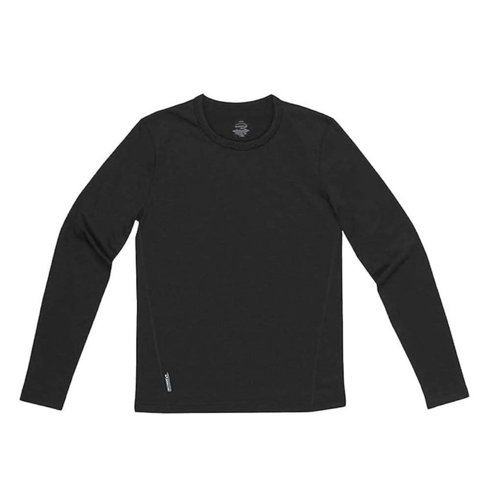 NWT Duofold Youth Expedition Weight Crew Long Sleeve Shirt Black Sz M $30 JK507